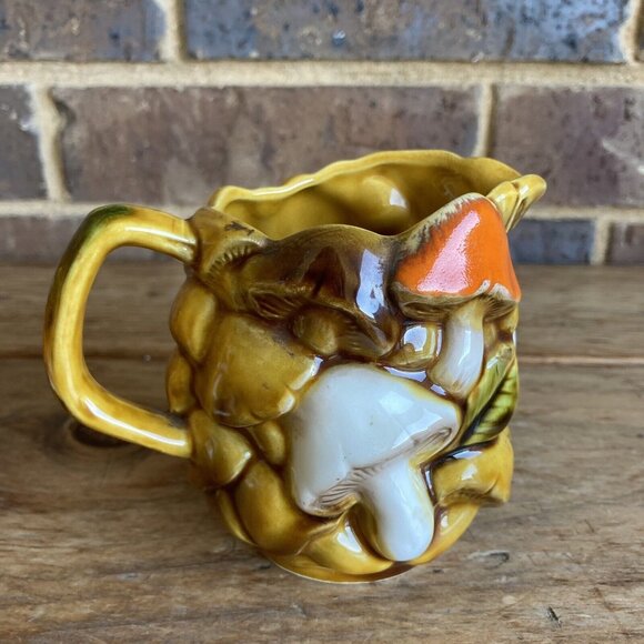 Mushroom Creamer and Sugar Vintage Relpo Midcentury Japanese Ceramic C-2122 READ - Picture 4 of 16